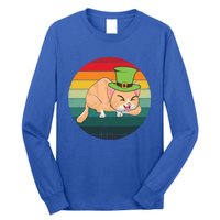 Funny St Patricks Day Shamrock Cat Lover Irish Retro Vintage Great Gift Long Sleeve Shirt