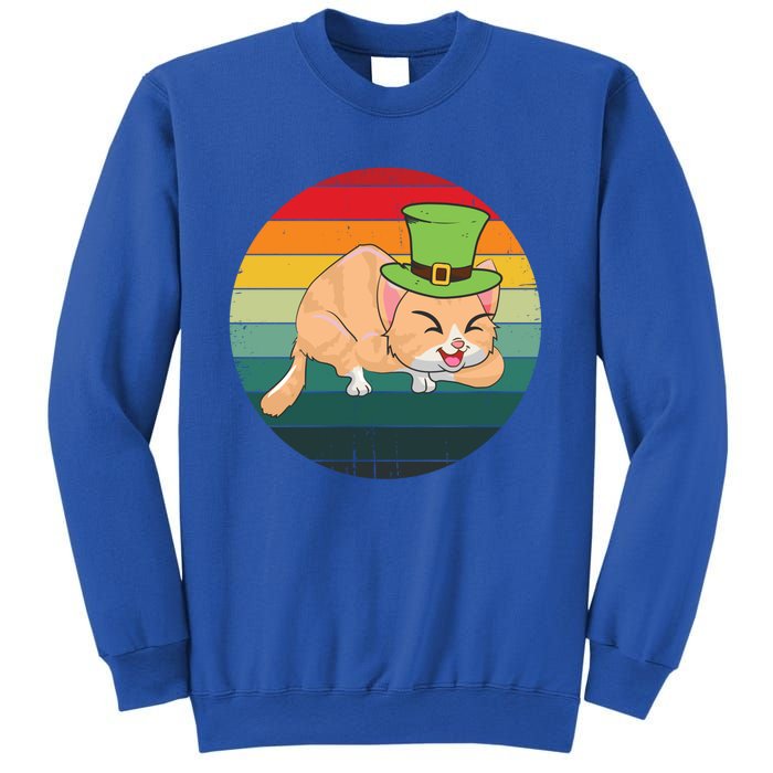 Funny St Patricks Day Shamrock Cat Lover Irish Retro Vintage Great Gift Sweatshirt