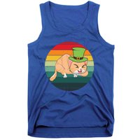 Funny St Patricks Day Shamrock Cat Lover Irish Retro Vintage Great Gift Tank Top