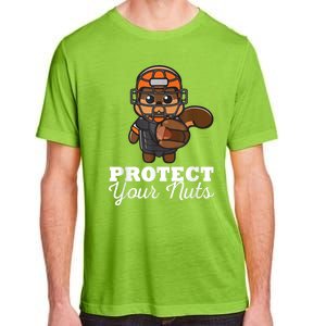 Funny Squirrel Protect Your Nuts Baseball Catcher Animal Cool Gift Adult ChromaSoft Performance T-Shirt