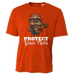 Funny Squirrel Protect Your Nuts Baseball Catcher Animal Cool Gift Cooling Performance Crew T-Shirt