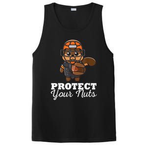 Funny Squirrel Protect Your Nuts Baseball Catcher Animal Cool Gift PosiCharge Competitor Tank