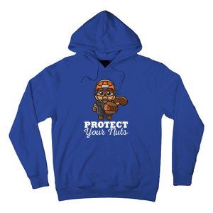 Funny Squirrel Protect Your Nuts Baseball Catcher Animal Cool Gift Hoodie