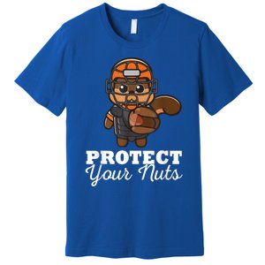 Funny Squirrel Protect Your Nuts Baseball Catcher Animal Cool Gift Premium T-Shirt