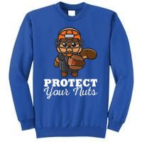 Funny Squirrel Protect Your Nuts Baseball Catcher Animal Cool Gift Tall Sweatshirt