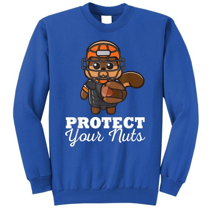 Funny Squirrel Protect Your Nuts Baseball Catcher Animal Cool Gift Tall Sweatshirt