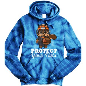 Funny Squirrel Protect Your Nuts Baseball Catcher Animal Cool Gift Tie Dye Hoodie