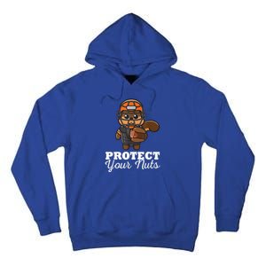 Funny Squirrel Protect Your Nuts Baseball Catcher Animal Cool Gift Tall Hoodie