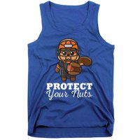 Funny Squirrel Protect Your Nuts Baseball Catcher Animal Cool Gift Tank Top