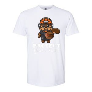 Funny Squirrel Protect Your Nuts Baseball Catcher Animal Cool Gift Softstyle CVC T-Shirt