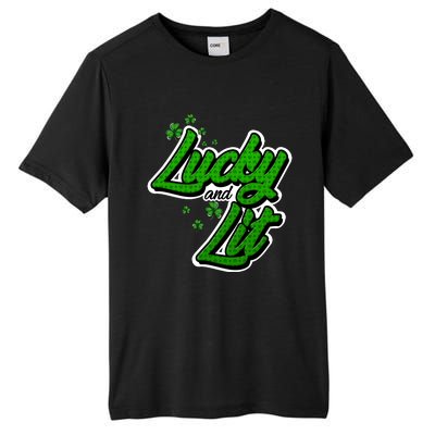 Funny St Paddy's Day Lycky And Lit Tall Fusion ChromaSoft Performance T-Shirt