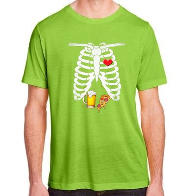 Funny Skeleton Pregnancy Pizza Beer Xray Halloween Soon Dad Gift Adult ChromaSoft Performance T-Shirt