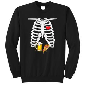 Funny Skeleton Pregnancy Pizza Beer Xray Halloween Soon Dad Gift Sweatshirt