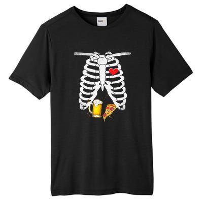 Funny Skeleton Pregnancy Pizza Beer Xray Halloween Soon Dad Gift Tall Fusion ChromaSoft Performance T-Shirt