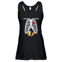 Funny Skeleton Pregnancy Pizza Beer Xray Halloween Soon Dad Gift Ladies Essential Flowy Tank