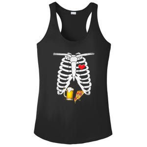 Funny Skeleton Pregnancy Pizza Beer Xray Halloween Soon Dad Gift Ladies PosiCharge Competitor Racerback Tank