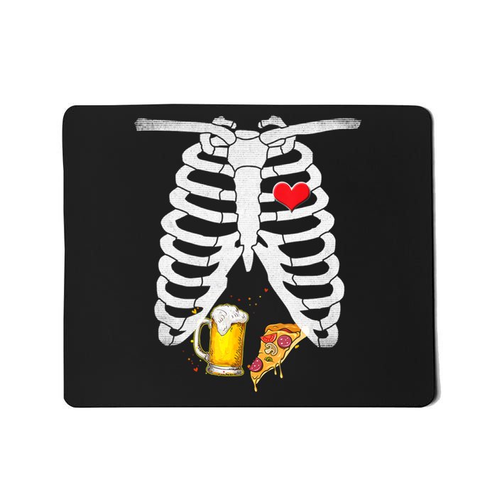 Funny Skeleton Pregnancy Pizza Beer Xray Halloween Soon Dad Gift Mousepad