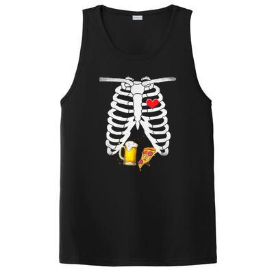 Funny Skeleton Pregnancy Pizza Beer Xray Halloween Soon Dad Gift PosiCharge Competitor Tank