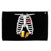 Funny Skeleton Pregnancy Pizza Beer Xray Halloween Soon Dad Gift Grommeted Golf Towel