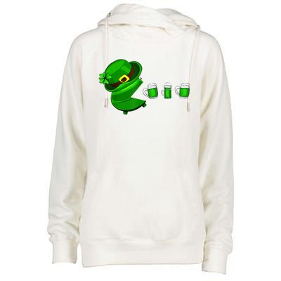 Funny St Patricks Day Shamrock Drinking Beer Gift Womens Funnel Neck Pullover Hood