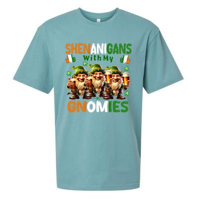 Funny St Patricks Day Shenanigans With My Gnomies Shamrock Gift Sueded Cloud Jersey T-Shirt