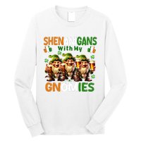 Funny St Patricks Day Shenanigans With My Gnomies Shamrock Gift Long Sleeve Shirt