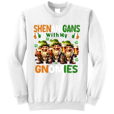 Funny St Patricks Day Shenanigans With My Gnomies Shamrock Gift Sweatshirt