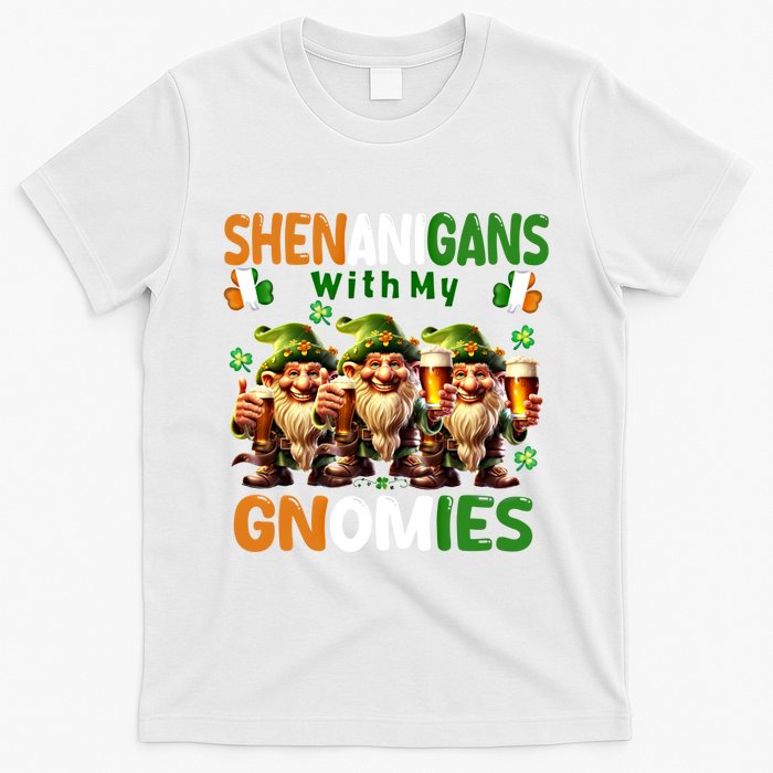 Funny St Patricks Day Shenanigans With My Gnomies Shamrock Gift T-Shirt