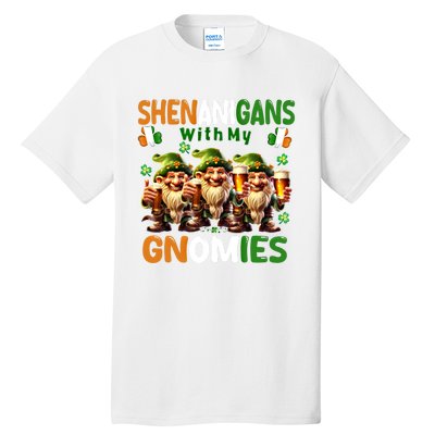 Funny St Patricks Day Shenanigans With My Gnomies Shamrock Gift Tall T-Shirt