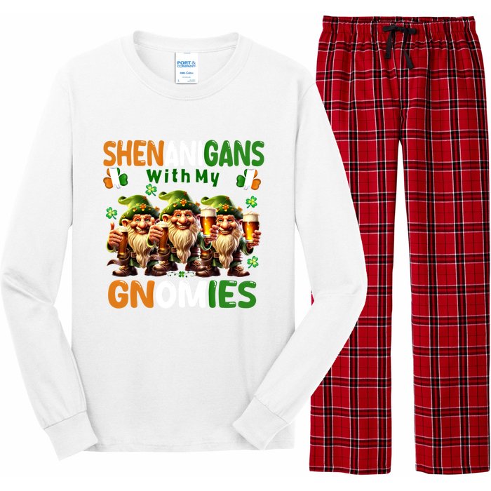 Funny St Patricks Day Shenanigans With My Gnomies Shamrock Gift Long Sleeve Pajama Set