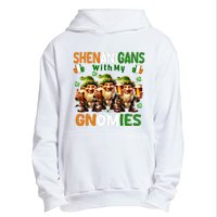 Funny St Patricks Day Shenanigans With My Gnomies Shamrock Gift Urban Pullover Hoodie