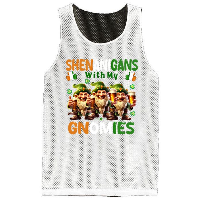 Funny St Patricks Day Shenanigans With My Gnomies Shamrock Gift Mesh Reversible Basketball Jersey Tank