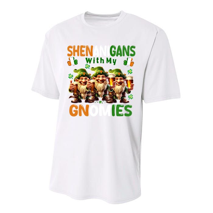 Funny St Patricks Day Shenanigans With My Gnomies Shamrock Gift Performance Sprint T-Shirt