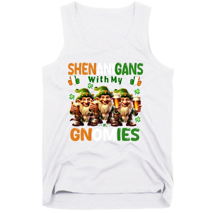 Funny St Patricks Day Shenanigans With My Gnomies Shamrock Gift Tank Top