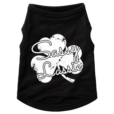 Funny St PatrickS Gift 4 Leaf Clover Sassy Lassie Great Gift Doggie Tank