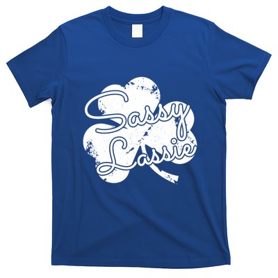 Funny St PatrickS Gift 4 Leaf Clover Sassy Lassie Great Gift T-Shirt