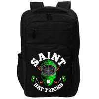 Funny St Patrick's Day Saint Hat Tricks Hockey Player Fan Impact Tech Backpack