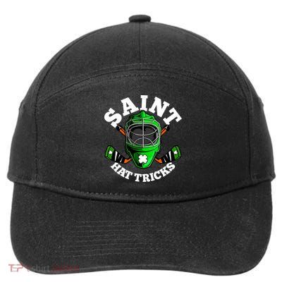 Funny St Patrick's Day Saint Hat Tricks Hockey Player Fan 7-Panel Snapback Hat