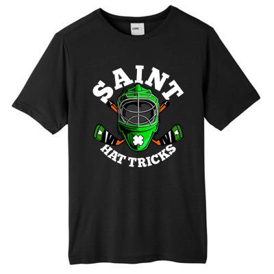 Funny St Patrick's Day Saint Hat Tricks Hockey Player Fan Tall Fusion ChromaSoft Performance T-Shirt