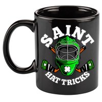 Funny St Patrick's Day Saint Hat Tricks Hockey Player Fan 11oz C Handle Ceramic Mug