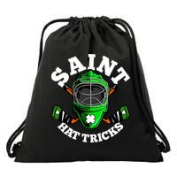 Funny St Patrick's Day Saint Hat Tricks Hockey Player Fan Drawstring Bag