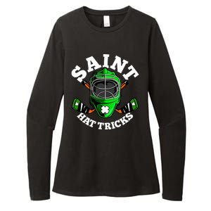 Funny St Patrick's Day Saint Hat Tricks Hockey Player Fan Womens CVC Long Sleeve Shirt