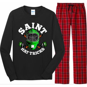 Funny St Patrick's Day Saint Hat Tricks Hockey Player Fan Long Sleeve Pajama Set