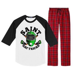 Funny St Patrick's Day Saint Hat Tricks Hockey Player Fan Raglan Sleeve Pajama Set