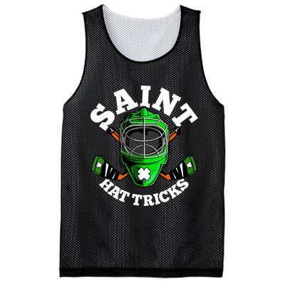 Funny St Patrick's Day Saint Hat Tricks Hockey Player Fan Mesh Reversible Basketball Jersey Tank