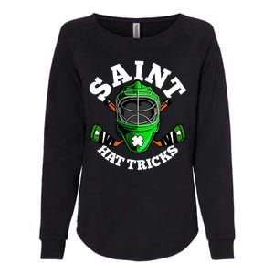 Funny St Patrick's Day Saint Hat Tricks Hockey Player Fan Womens California Wash Sweatshirt