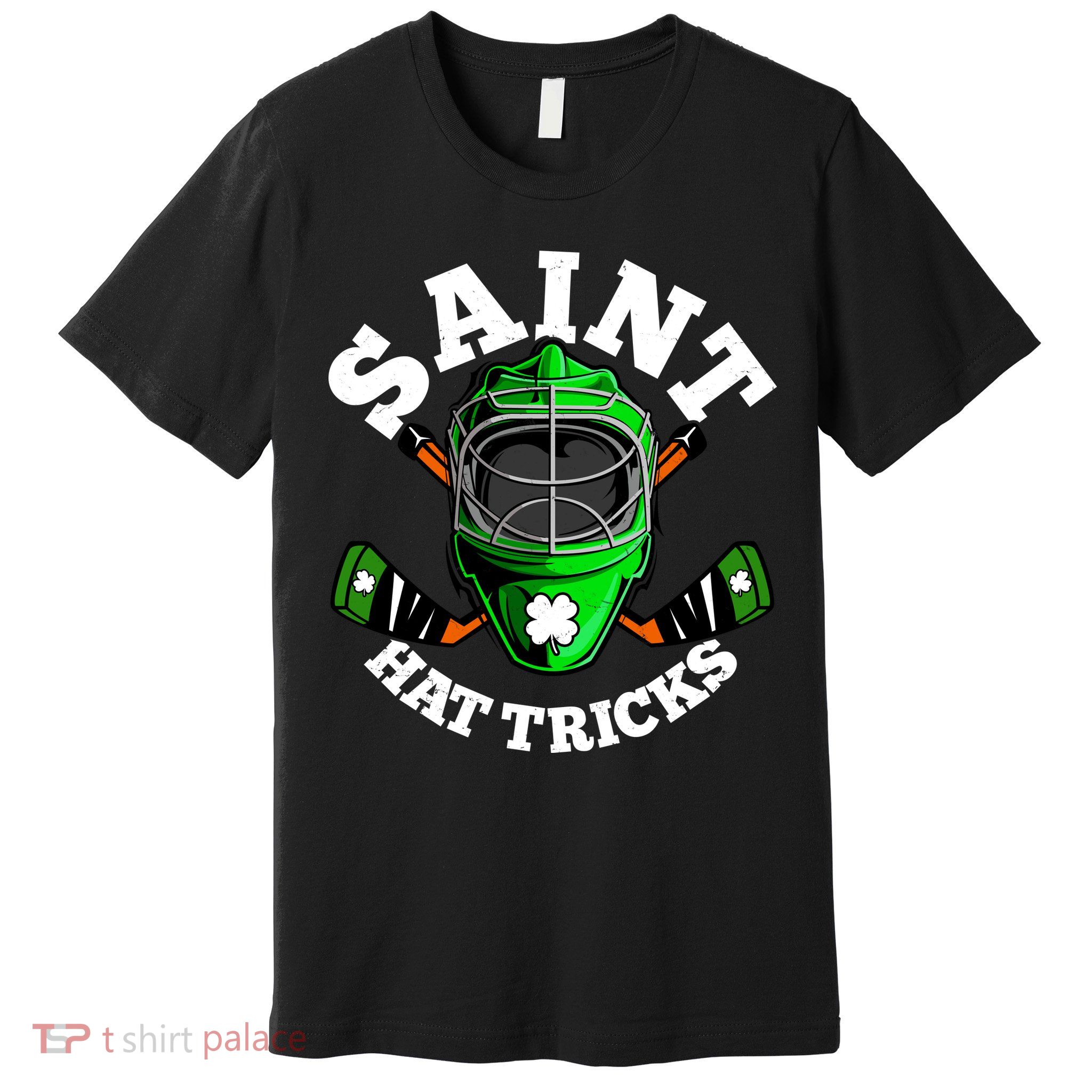 Funny St Patrick's Day Saint Hat Tricks Hockey Player Fan Premium T-Shirt