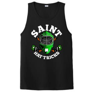 Funny St Patrick's Day Saint Hat Tricks Hockey Player Fan PosiCharge Competitor Tank