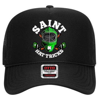 Funny St Patrick's Day Saint Hat Tricks Hockey Player Fan Trucker Hat