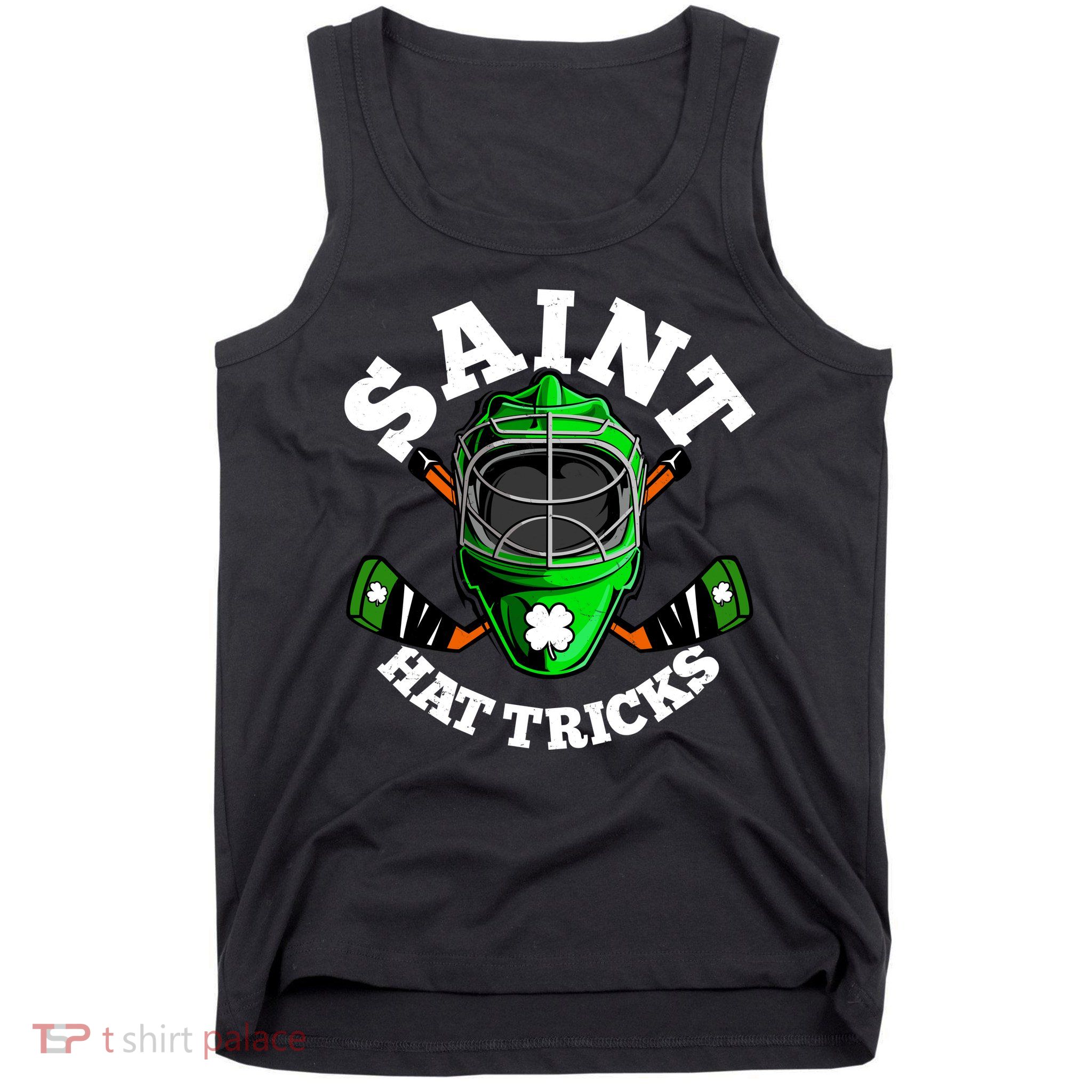 Funny St Patrick's Day Saint Hat Tricks Hockey Player Fan Tank Top